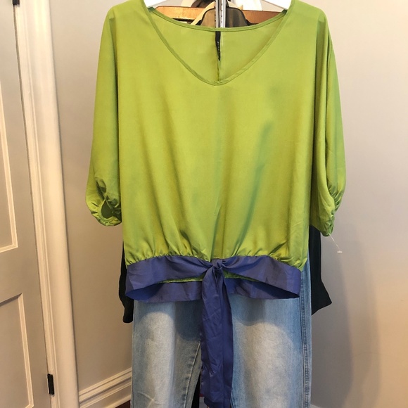 Lime green boho top- - Picture 1 of 11
